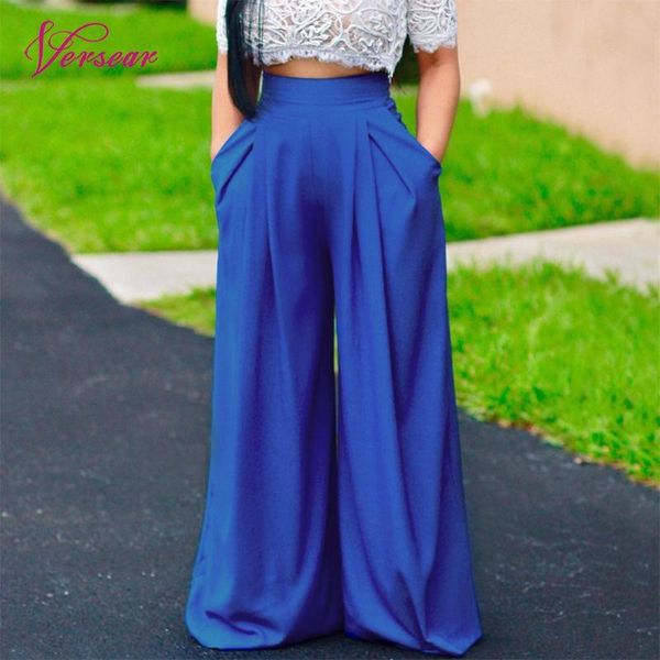 

women 2020 autumn pants solid color high waist wide legs pockets loose casual baggy clubwear elegante pantalon female trousers, Black;white