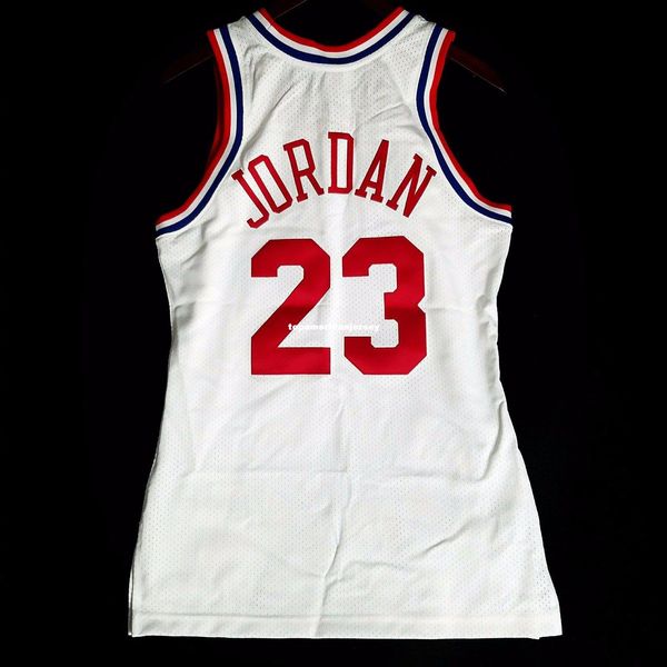 

100% stitched michael #23 mitchell & ness all star jersey mens white vest size xs-6xl stitched basketball jerseys ncaa, Black;blue