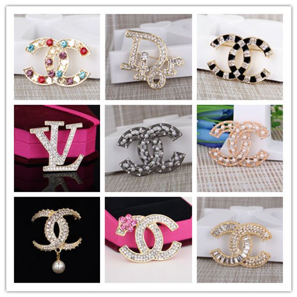 

De igner brand brooch cry tal rhine tone letter brooch pin hollow cor age brooche women fa hion jewelry co tume decoration