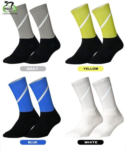 

wosawe professional compression cycling socks men road bicycle socks outdoor racing bike sport running skiing basketbal, Black