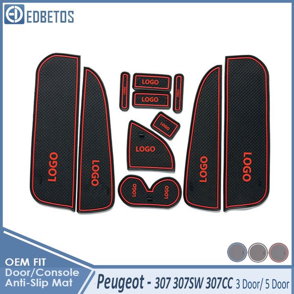 

car gadget pad for 307 307sw 307cc hatchback sedan 2001 -2011 sw cc accessories gel pad rubber gate slot mat cup mats