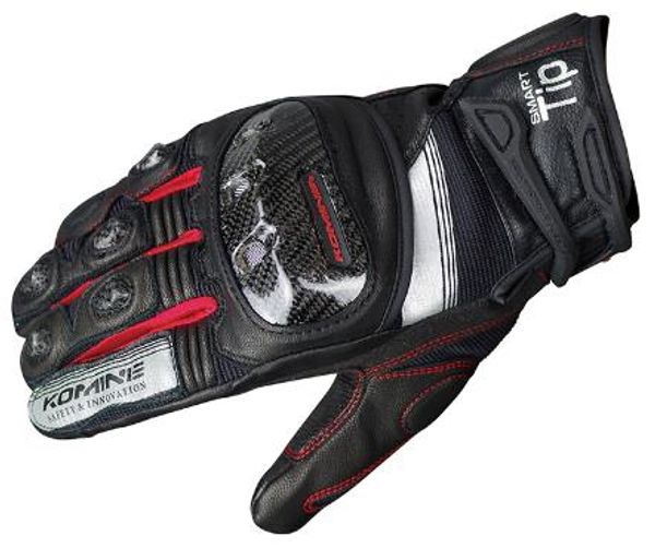 

komine gk 193 protect leather mesh gloves motorcycle atv bike glove, Black