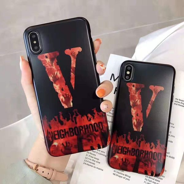 

wholesale phone case designer for iphone 6/6s 6p/6sp 7/8 7p/8p x/xs xr xs max brand case with luxury letter v print all-inclusive soft case