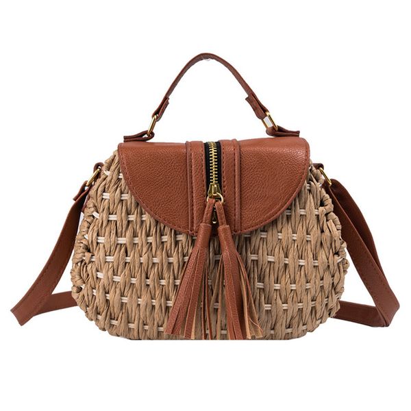 

woman trendy tassels weave shoulder bags ladies beach leisure crossbody bags for women 2019 bolsas feminina ladies handbags