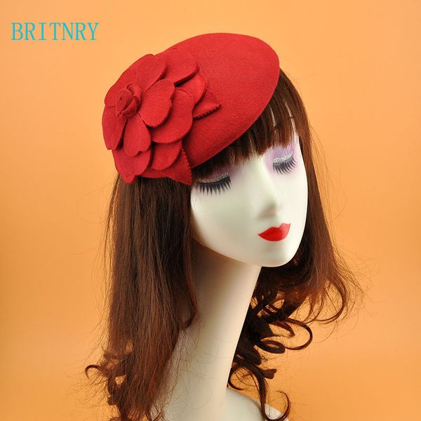 

britnry new arrivals luxury wedding hats bridal hats women elegant formal hair accessories hat with flower birdcage veil