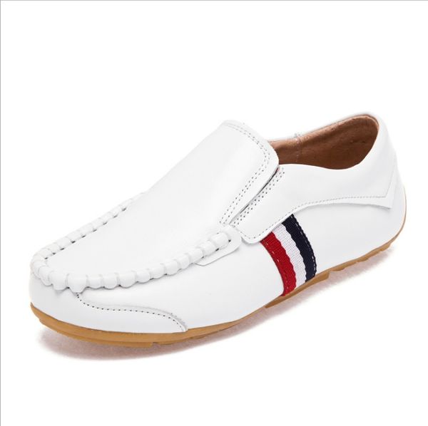 

autumn boy leather shoes 2019 new leather kids shoes student performance black casual beanie tide, Black;grey