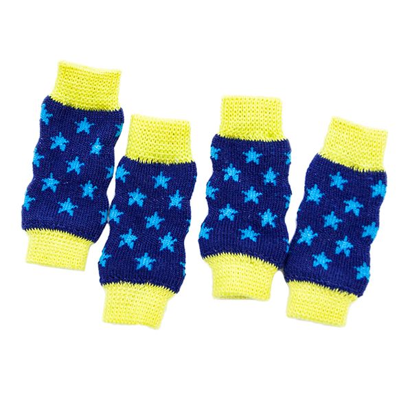 

4 pcs soft cotton pet dog leg socks cute non-slip pet leg warmers
