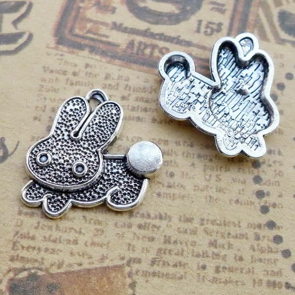 

b2412 20*20mm rabbit ancient silver combine gold product parts 200 individual / package 1.3 g, Bronze;silver