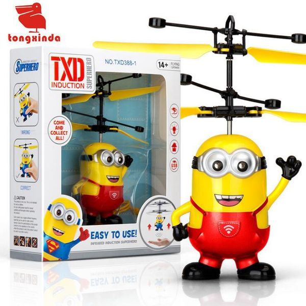 

rc helicopter drone kids toys flying ball aircraft led flashing light up toy induction electric sensor for children
