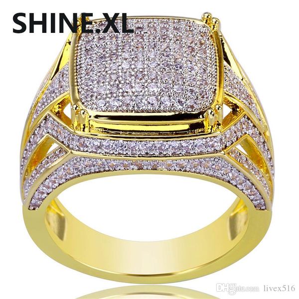 

хип-хоп мужчины золотое кольцо обледенение микро проложить кубические цирконы хип-хоп кольца для женщин старинные панк мода ювелирные издели, Silver