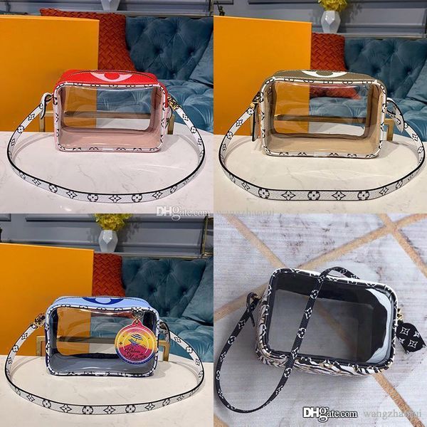 

5A Высокое качество женщина ПВХ Jellÿ мешки M67601 холст плеча кожаные сумки сумка женщина Косметический мешок Crossbody BAG1 бумажник с коробкой