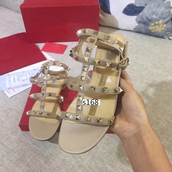 

latest new european women's rivets sandals with rivets fashion sandals 6 color, Black