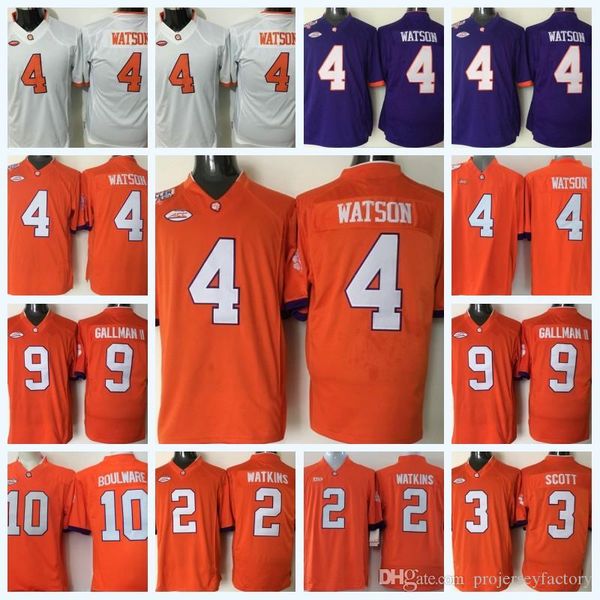 

Youth Clemson Tigers 4 DeShaun Watson 3 Artavis Scott 10 Ben Boulware 9 Wayne Gallman II 2 Sammy Watkins NCAA College Football Jerseys