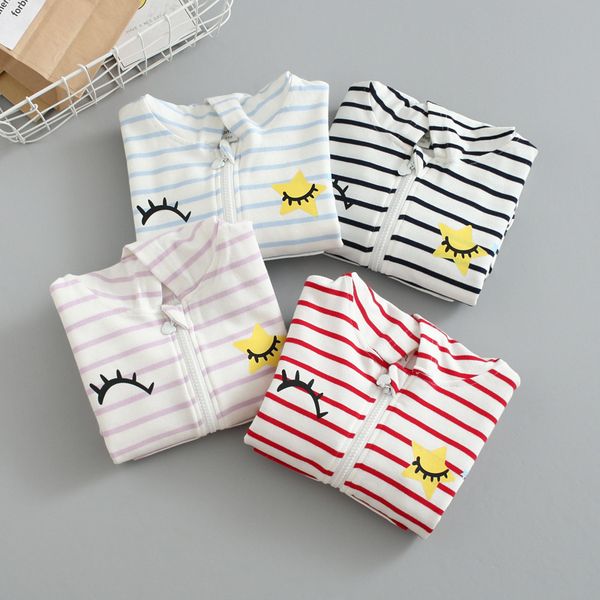 

мультфильм ресницы печатные детская куртка 19 весна stripes zipper hoodle новые товары childrenswear 120615, Blue;gray