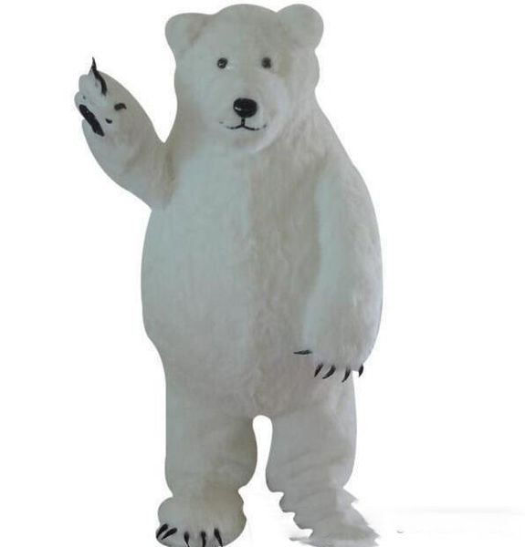 

2019 new custom made white polar bear mascot costume white bear mascot custom, Red;yellow