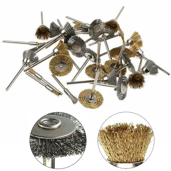 

36pcs wire brush set descaling mini stainless steel metalworking polishing wheel durable grinder rotary tools deburring drill