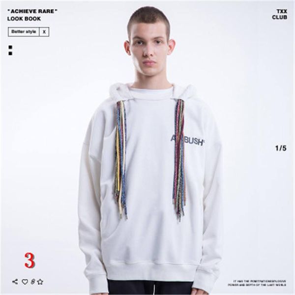 

mens hiphop hoodies trendy viscera hoodie luxury letter ambush clothes mens street clothes 2019 new womens pullover 4 colors for spring#3, Black