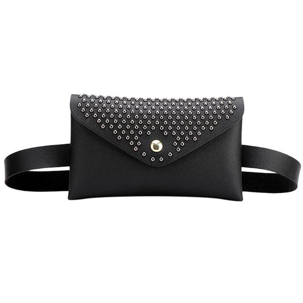 

new pu sheel leather women's shoulder bag sheepskin handbag rivet ladies crossbody bags black small bag#25