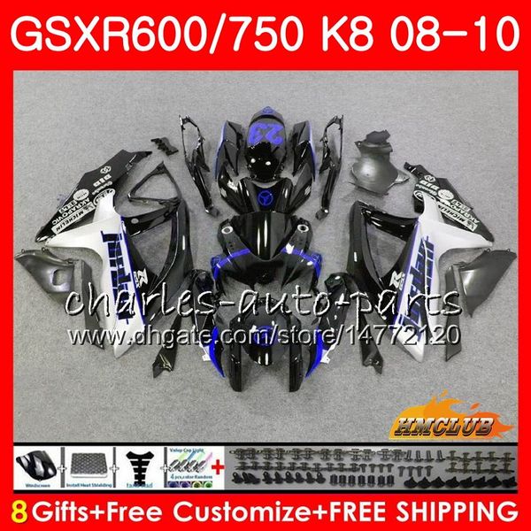 

Bodys For SUZUKI GSXR 600 750 GSX R750 R600 GSXR600 08 09 10 9HC.54 GSX-R750 GSXR-600 K8 GSXR750 2008 2009 2010 Fairing kit factory blue top