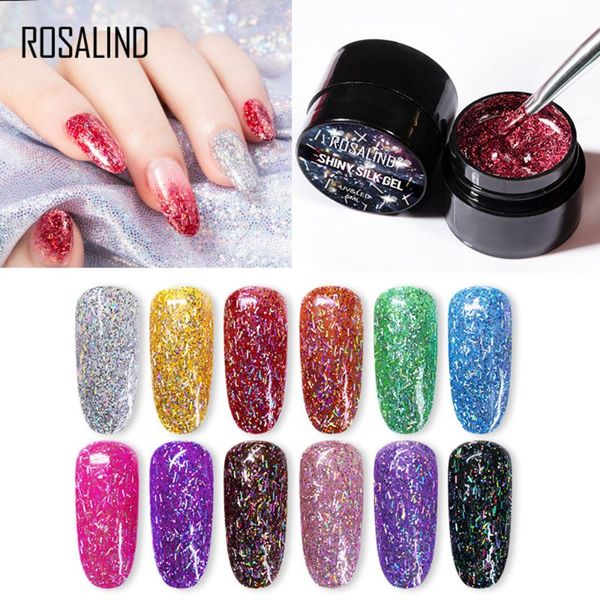 

rosalind glitter shiny silk gel bright nail polish painting nail art design for manicure uv lamp hybrid varnish base primer, Red;pink