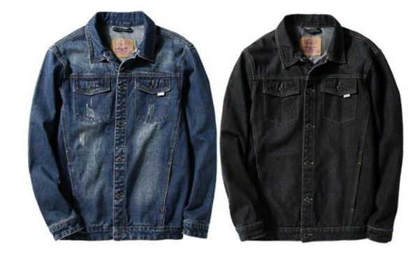 

fashion mens autumn jean jackets street style long sleeve plus size casual clothing males hommes apparel, Black;brown