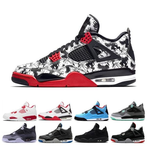 

Bred 4 4s Basketball Shoes Pure Money Premium Black Cat white cement Fire red Fear Alternate sports designer shoes sneakers free shipping