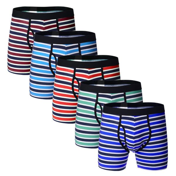 

pure cotton stripes men's boxer shorts, Black;white