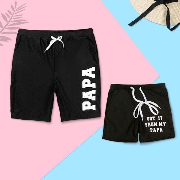 

family matching swimsuit mother father girls boys swimwear bikini set beachwear letter print bodysuit pants short new, Blue