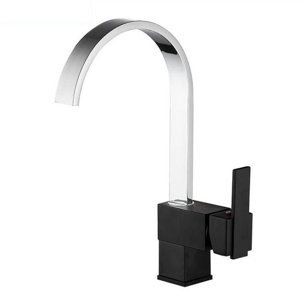 

black and chrome single handle bathroom faucet, bathroom sink faucet brass faucet for basin cold mixer tap basin