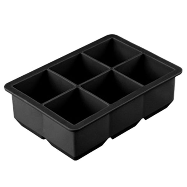 

black/blue 6 big cube giant jumbo large silicone ice cube square tray mold mould ice cream tools
