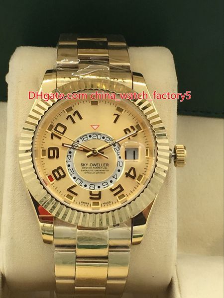 

11 style elling 42mm sky-dweller 326938 326935 gmt workin date 18k gold asia 2813 movement automatic mens watch watches, Slivery;brown
