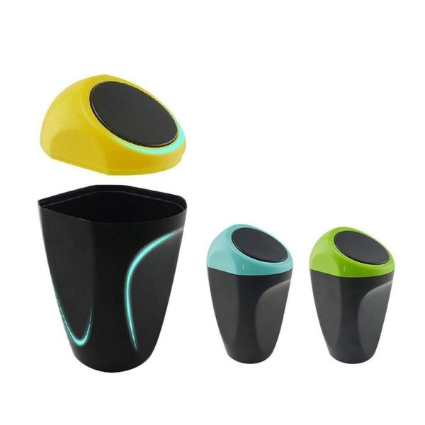 

lovely creative mini auto push trash can holder egg style rubbish bin storage box car accessories household