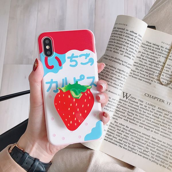 

new coming soft tpu fruit grain for iphone x case summer for iphone xs max case with mobile stand designer phone case