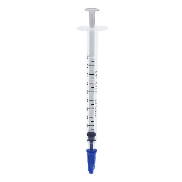 

dispensing syringes 1cc 1ml plastic with tip dark blue cap pack of 100