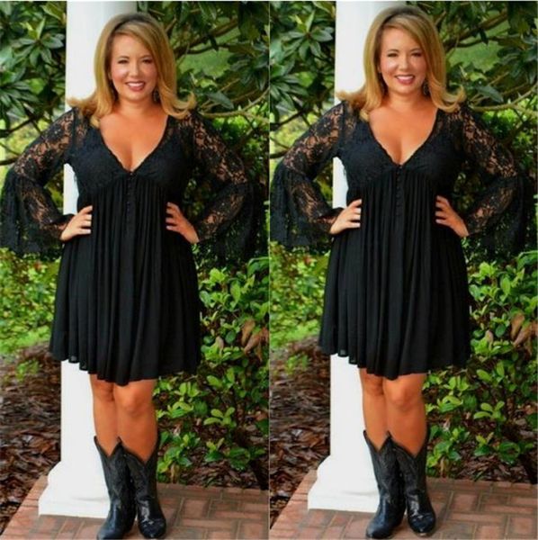 

plus size women party dress fashion black v neck lace pleated dresses high waist women designer dresses, Black;gray