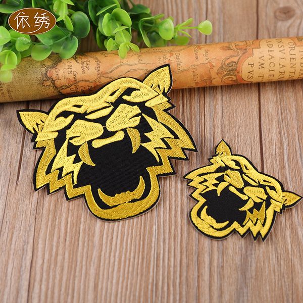 

embroidery gold tiger patches for jackets,embroidered cartoon badges appliques for jeans,patches for clothing a213, Black