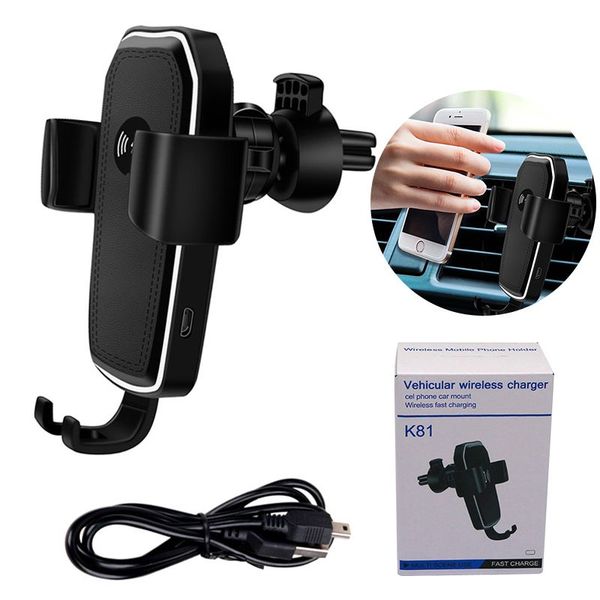 

Gravity Charger Fast Wireless Charging Car Phone Holder Air Vent Compatible for iPhone Samsung Galaxy