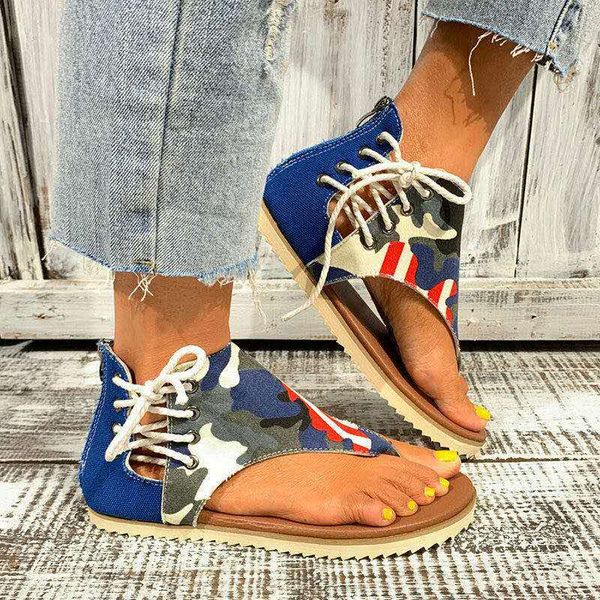 

sandals camouflage women female casual zip shoes ladies comfortbale flats summer fashion open toe beach women's plus size, Black