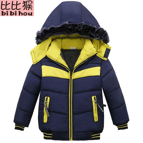 

bibihou детское пальто дети теплые осенние куртки девочки верхняя одежда верхняя одежда пальто зимняя одежда мальчики куртка комбинезон улыб, Blue;gray