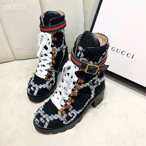 

european station rhinestones martin boots female british wind 2020 new autumn and winter plus velvet thick paragraph wild boots size35-42, Black