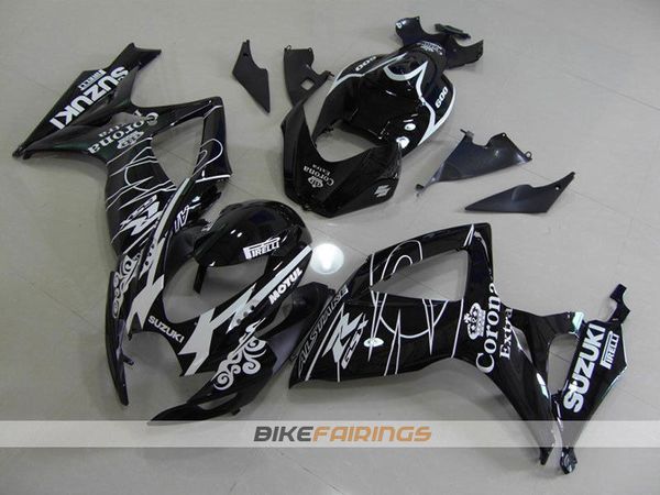 

new abs fairing kits for suzuki gsxr 600 750 k6 06 07 gsxr-600 gsxr750 gsxr600 gsxr-750 2006 2007 black white corona uk