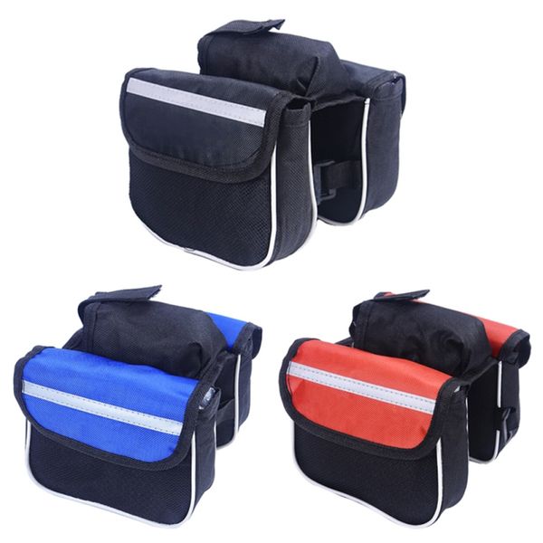 

2l cycling bicycle bag with double stuff bike frame front pannier saddle tube bag pouch for phone towel