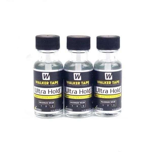 

wholesale 4bottles ultra hold liquid bond hair system adhesive brush-on profession lace wig silicone glue for lace wig/toupee