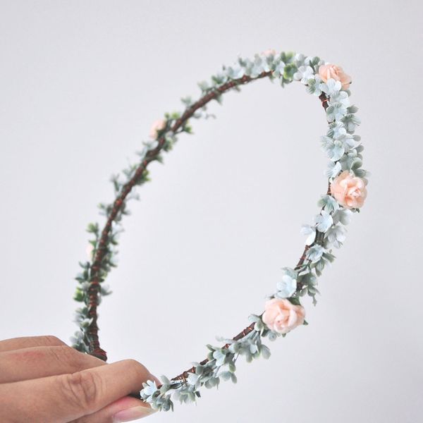 

горячей новой листва сочной женщина девушка baby shower абрикос примитивного dusty венок цветы корона база woodland tiara реквизит другая пр