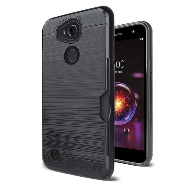 

armor brushed phone cases for lg x power 3 samsung galaxy j2 core tpu+pc 2 in 1 credit card slot phone cases oppbag