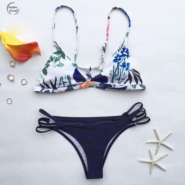 

падение шт yours бикини set женщин сексуальный холтер две цветочные swimwear 2019 новая девушка пляж купальные костюмы купальники, White;black