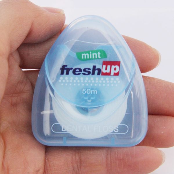 50 M Micro Wax Peppermint sabor Flosser Dental Interdental Pincel Dentes Vara Palitos Floss Picareta Higiene Oral Limpo Fio L0027 C18112601