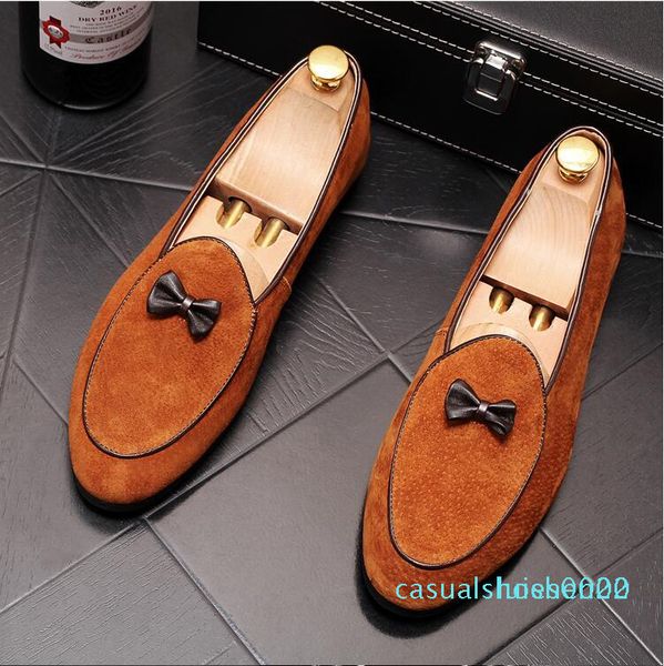 

men's sets of feet small shoes fashion personality lok fu tide men's retro men's shoes a pedal lazy shoes c20, Black