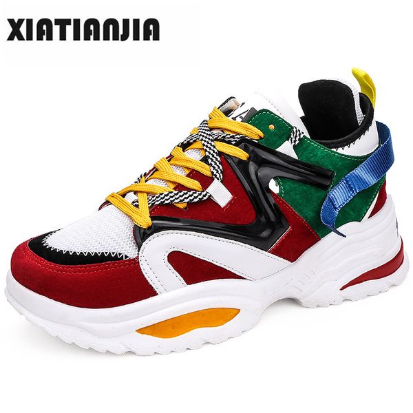 

men casual shoes man height increasing colorful all seasons breathable sneakers men mixed colors walk dad shoes chaussure homme, Black
