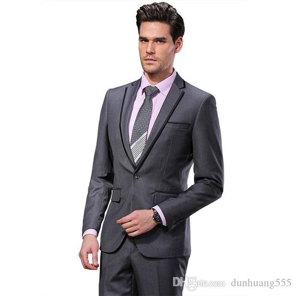 

2019 новый стиль мужские костюмы одна кнопка 2 шт. (куртка+брюки) зубчатый воротник на заказ для свадебного ужина смокинги, White;black